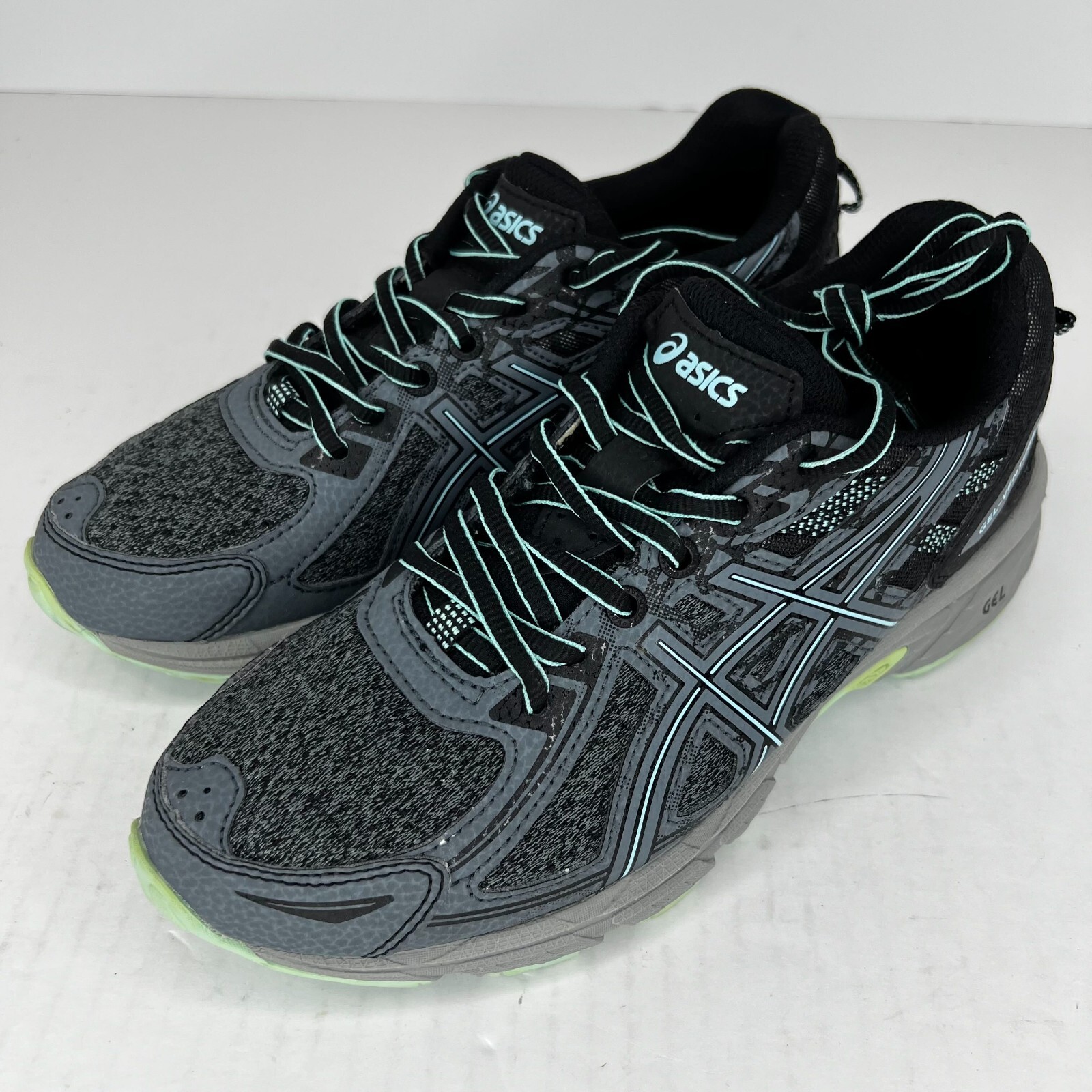 Asics Womens 1012A504 Gel Venture 6 Blue Black Size 7 Running Shoes NO INSOLES