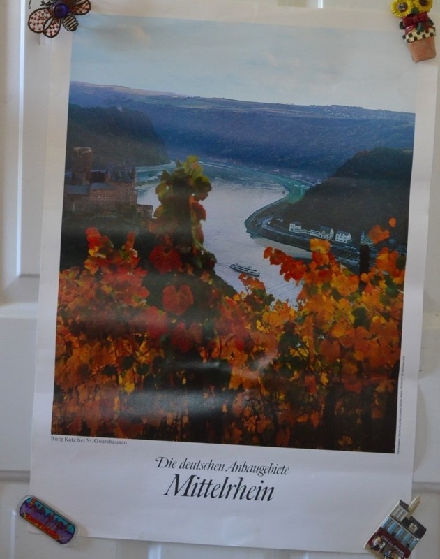 Vintage Wine Poster Die Deutschen Ambaugebiete Mittelrhein #12 Advertising 