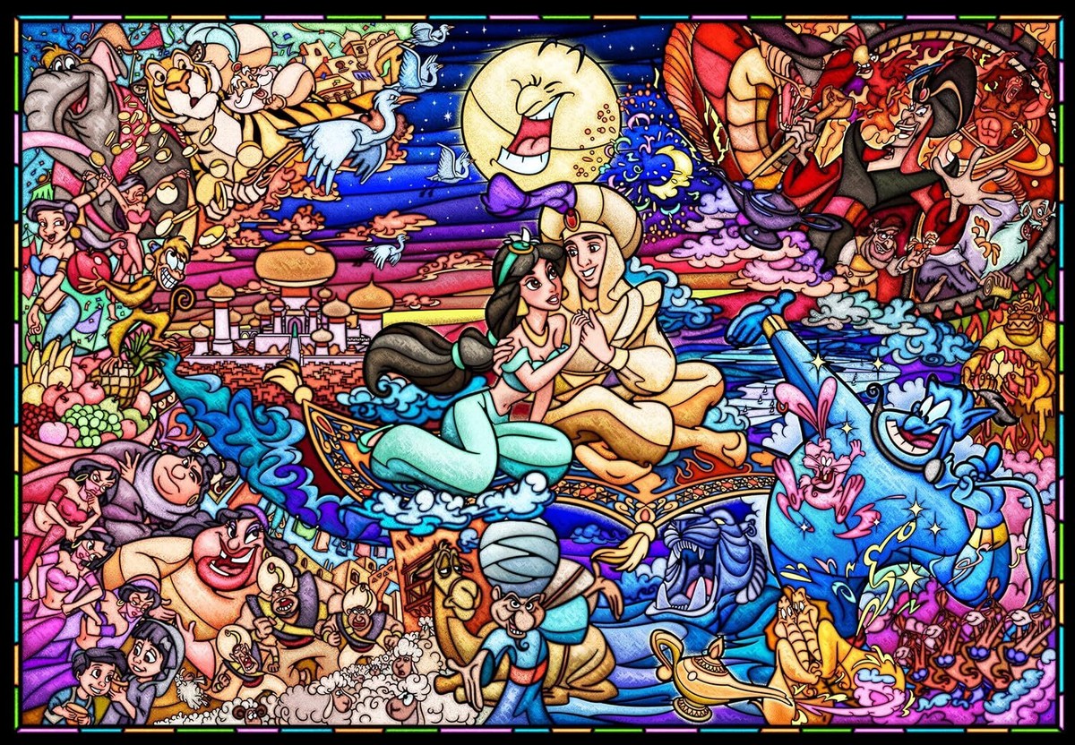 Disney Aladdin Story Stained Art 1000pcs Jigsaw Puzzle Tenyo Japan