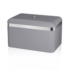 Image of Swan SWKA1010GRN - Retro Bread Bin Grey