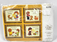Creative Circle "Happiness Is.." Set of 4 Crewel Embroidery Kit 4006