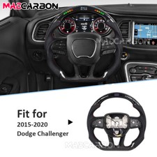 Volante riscaldato a LED in fibra di carbonio adatto per Dodge Charger Challenger SRT 15-25