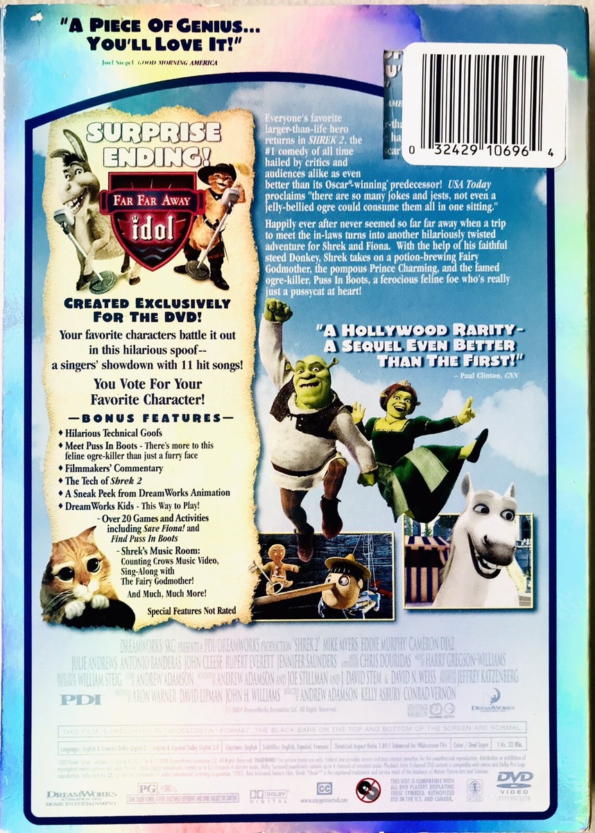 Dreamworks Shrek 2 (DVD, 2004) WIDESCREEN With Coverslip *SEALED