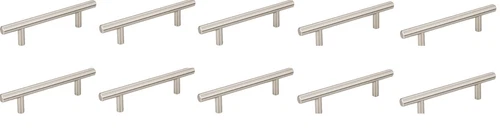 ELEMENTS Satin Nickel Cabinet Hardware Handle Pull 156SN Naples Bar Lot of 10 - Picture 1 of 5