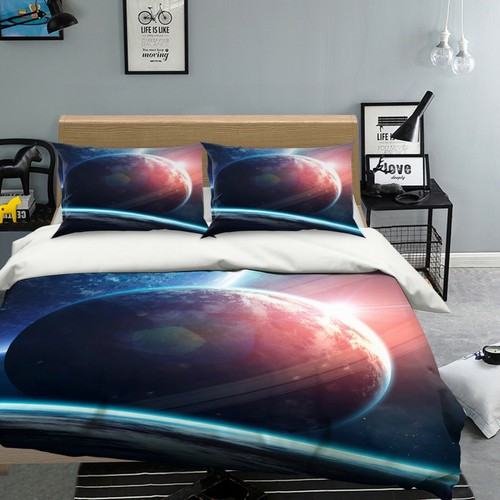 3D Planet Earth NAO159 Bed Pillowcases Quilt Duvet Cover Set Queen King ...