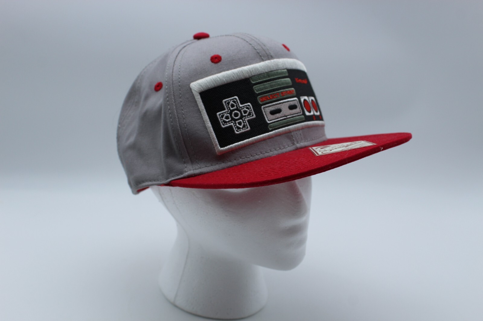 Nintendo NES Controller Hat Cap - Gray Red Embroi… - image 2
