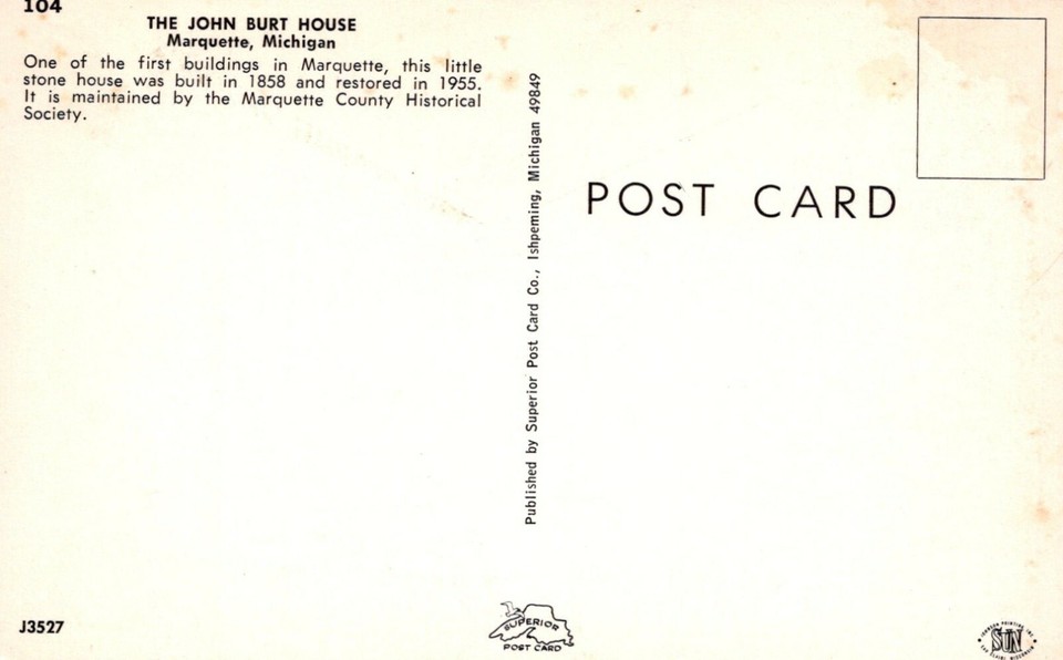 The John Burt House Marquette Michigan Quaint Cottage Vintage Chrome