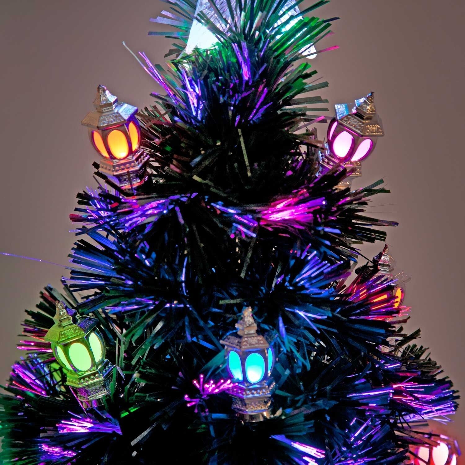 5FT Prelit Artificial Christmas Tree w/ Fiber Optic, Xmas Decoration