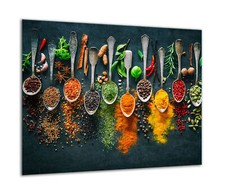 Herdabdeckplatten Ceranfeldabdeckung Spritzschutz Glas 60x52cm Gewürze
