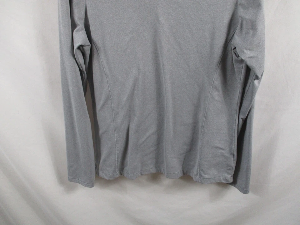 BCG Mujer Camisa Grande Gris Manga Larga Cuello en V Pullover Atlético Poliéster Foto 3 de 4