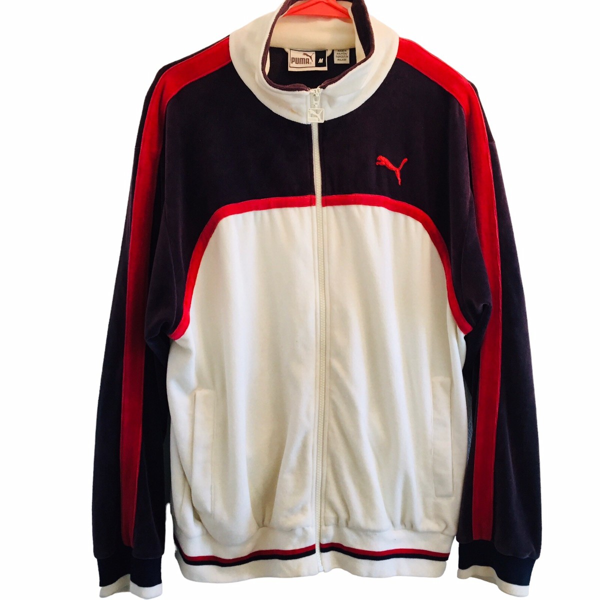 Vtg Puma Track Jacket Velour Men Size M 80's/90's Multi Vtg Puma Track Jacket Velour Men Size M 80's/90's Multi