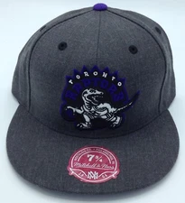 NBA Toronto Raptors Mitchell and Ness Fitted Cap Flat Brim Adult Hat M&N NEW