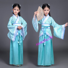 Children's Costumes Hanfu Retro Theater Full Length Dress Full Set Tang Costumes