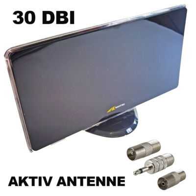   NAVITEC Aktive Zimmerantenne für DVB-T/T2 DAB/DAB+ HD-TV +30 dB, LTE-Filter  