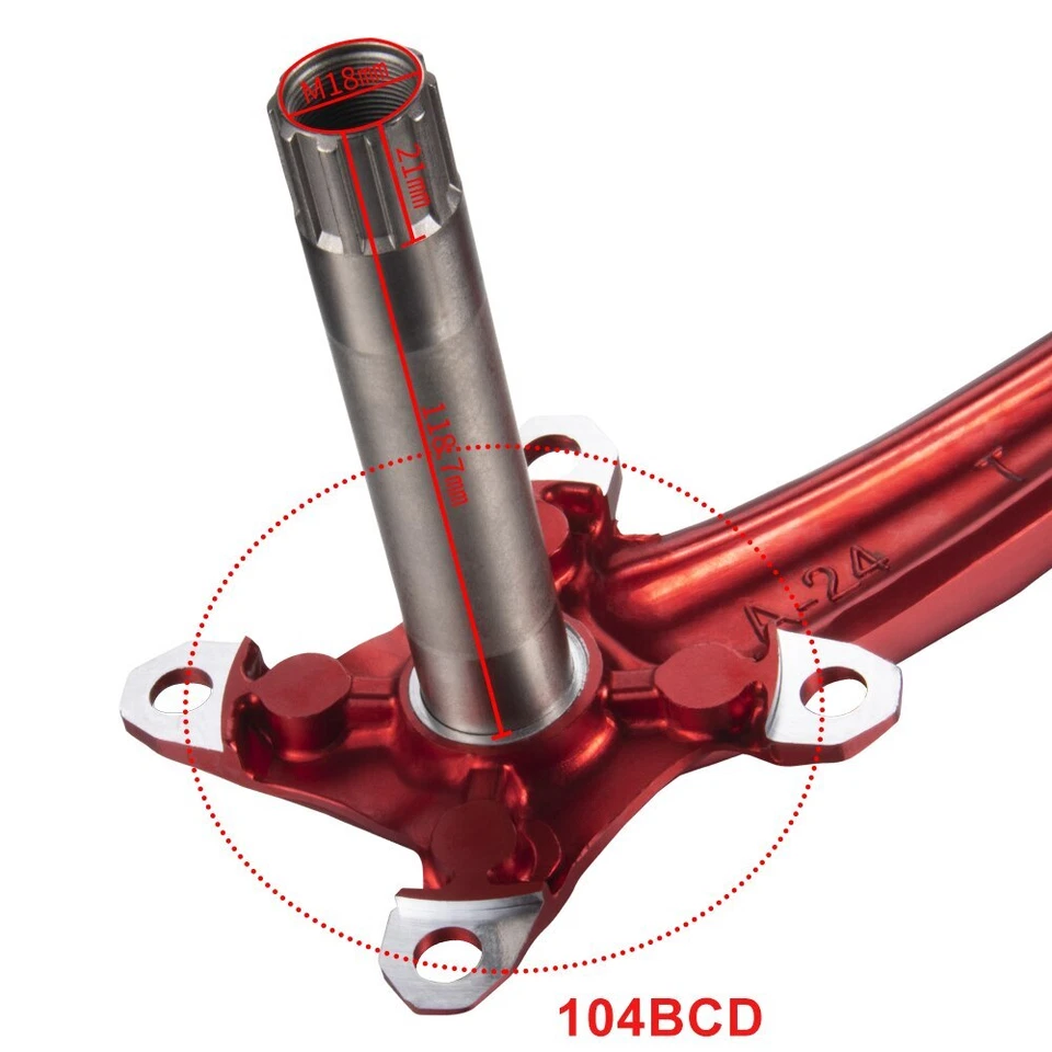 Juego de bielas de bicicleta MTB rueda dentada 104BCD 170 mm manivela para pieza de ciclismo de montaña  Foto 3 de 4