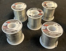 Amerway 50/50 Solder Lot of 5 - 1 lb Rolls  - Stained Glass Supplies NEW