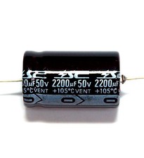 5pc Electrolytic Capacitor GHA 2200uF 50V 105 2000hrs 18x40mm Axial RoHS SC