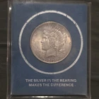 Peace Dollar $1 Silver Coin 1922 in Hughes Tool Company Packaging