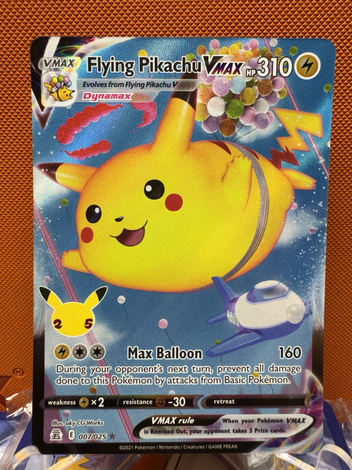 Pokémon TCG Flying Pikachu VMAX 007/025 Celebrations Full Art Ultra Rare NM 1186