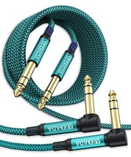 AkoaDa 1/4 inch Instrument Cable 10 ft 2Pack, 6.35mm TRS 10FT, Green