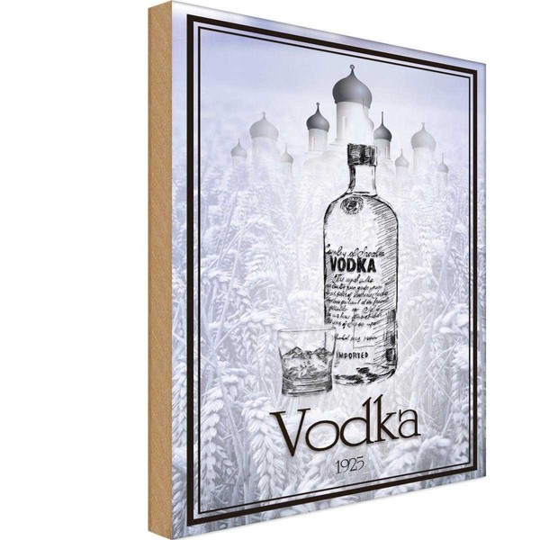 Holzschild 18X12 Cm Alkohol 1925 Vodka Imported Essen Trinken Deko Geschenk Holz-image