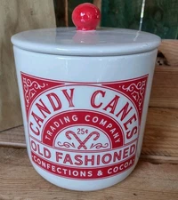 Transpac Every Day Is A Holiday Cottagecore Canister WhiteRed Covered Cookie Jar