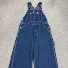 Dickies Dungarees Adult 30x32 Blue Overalls Denim Bib Workwear Carpenter Men