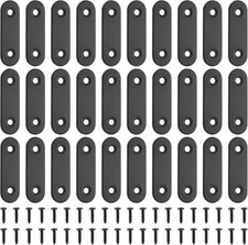 Black Metal Flat Brackets for Wood, 30 Pcsflat Connecting Plates, Stainless