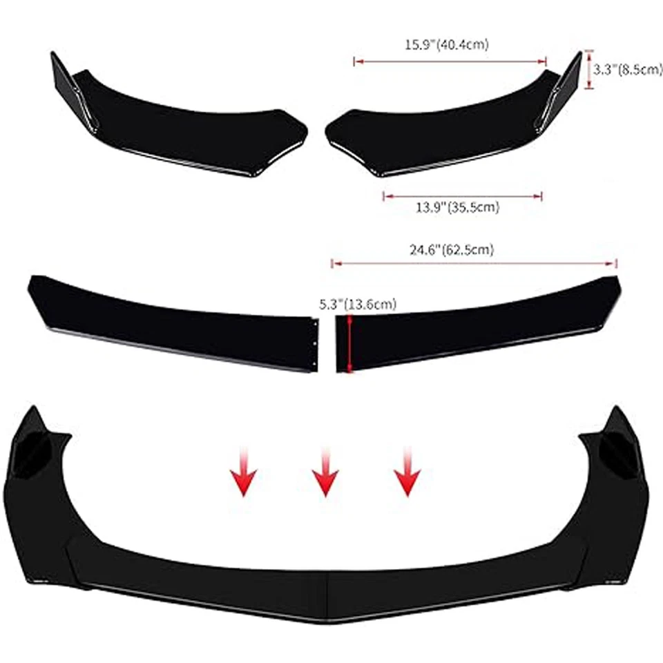 For Audi A4 B6 A5 A6 A7 S8 Front Bumper Lip Spoiler Splitter Car Body Rear - Image 4 of 4