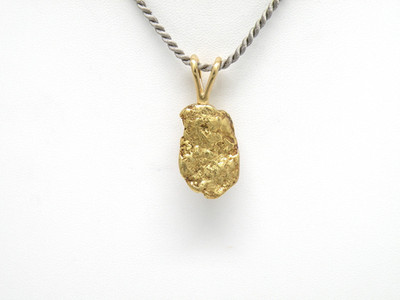 Echter natürlicher Alaska - Yukon Goldnugget Anhänger mit großer 14k Gold Kaution