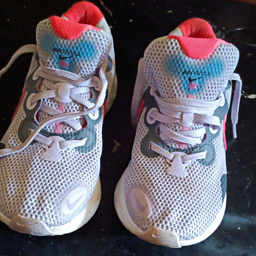 Nike Renew Low Top Mesh Running Sneakers Gray/White Pink/Blue Lace Up US 7.5