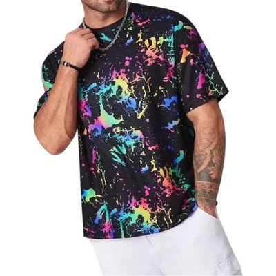 Herren Freizeitkleidung für Graffiti Design T-Shirt für tägliche und Urlaubsa