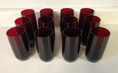 Set of 12 Vintage Anchor Hocking Roly Poly Royal Ruby Red Newport 5" Tumbler