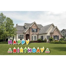 Happy Birthday Yard Signs with Metal Stakes, 17" Letters, Weather Resistant