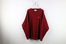 Vintage 90s Adidas Mens Large Faded Spell Out Heavy Crewneck Sweatshirt Red