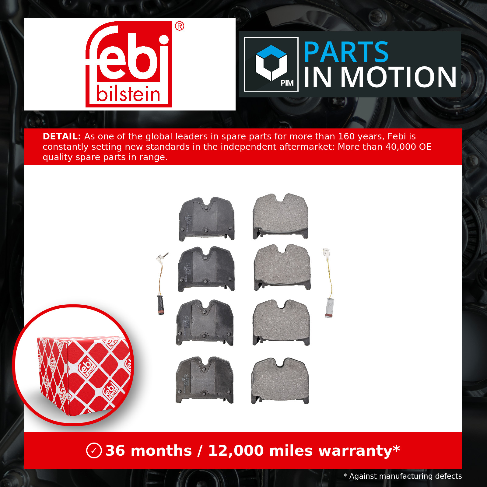 Brake Pads Set Front 16534 Febi A0034205320 A0034207120 0034205320 0034207120