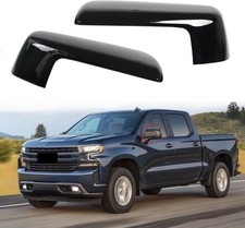2PCS Black Mirror Caps Cover Fit for 2019-2025 Chevy Silverado 1500 / GMC Sierr