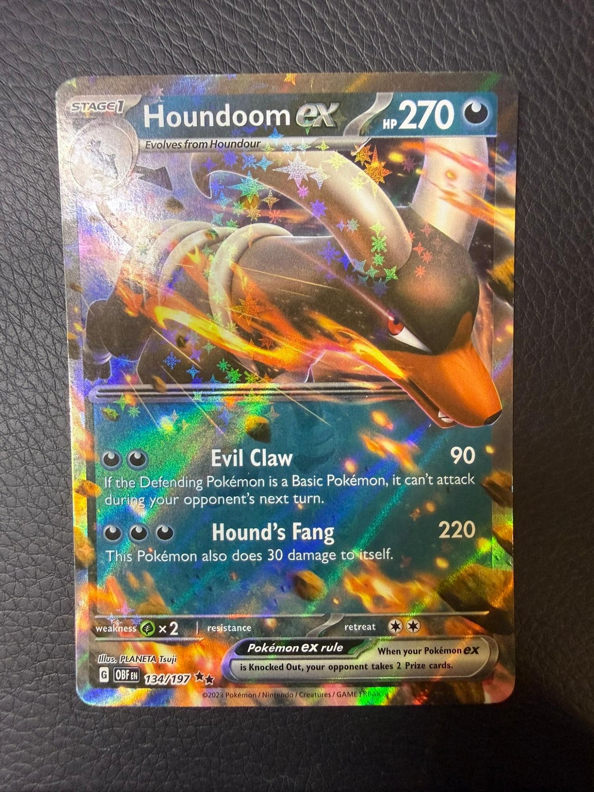 Houndoom ex Double Rare Obsidian Flames 134/197 NM/M Pokemon