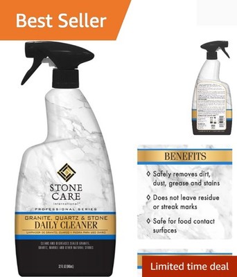 pH Neutral Granite and Stone Cleaner - 32 Fl Oz Citrus Spray for Easy Cleaning