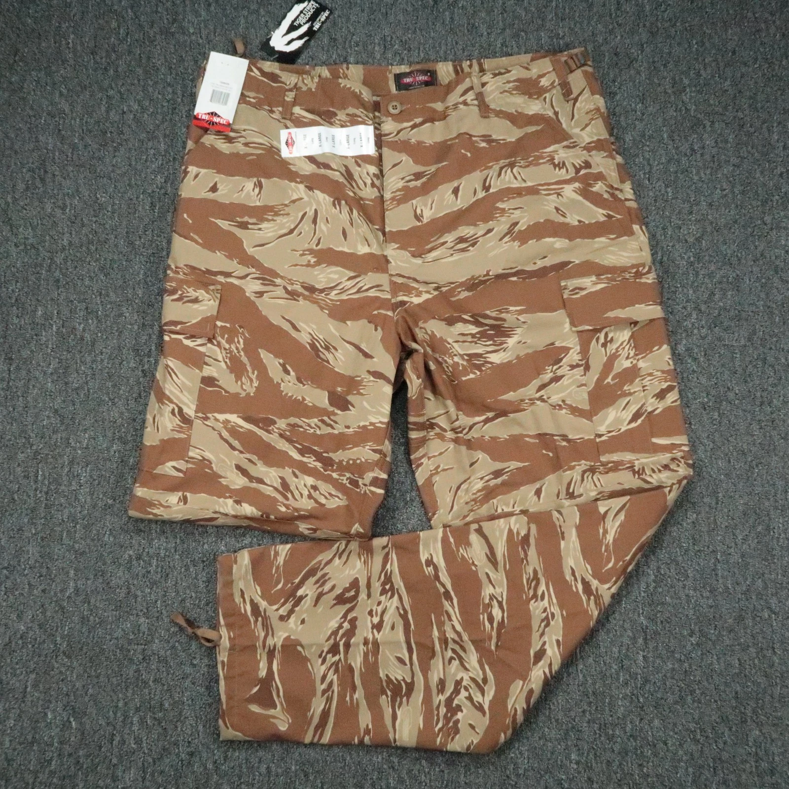 Tru-Spec Pants Mens XL Brown Beige BDU Cargo Desert Tiger Stripe Camo Tactical