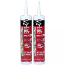 Kwik Seal Plus 10.1oz White Caulk 2-Pack - Premium Kitchen  Bath Silicone Seala