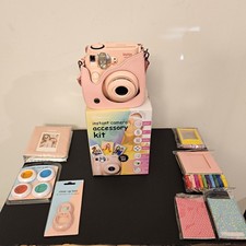 Fujifilm instax mini 7S Pink Instant Film Camera w/ Accessory Kit  Case