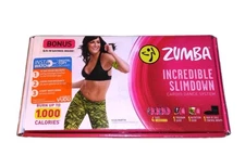 ZUMBA Incredible Slimdown 4 DVDs + 1 Pair Sole Wraps +Nutrition & Program Guides