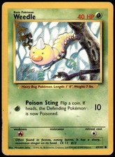 1995 weedle pokemon card value 69/102 kort Base Set Unleashed Type Weedle 1999 Pokemon TCG Base