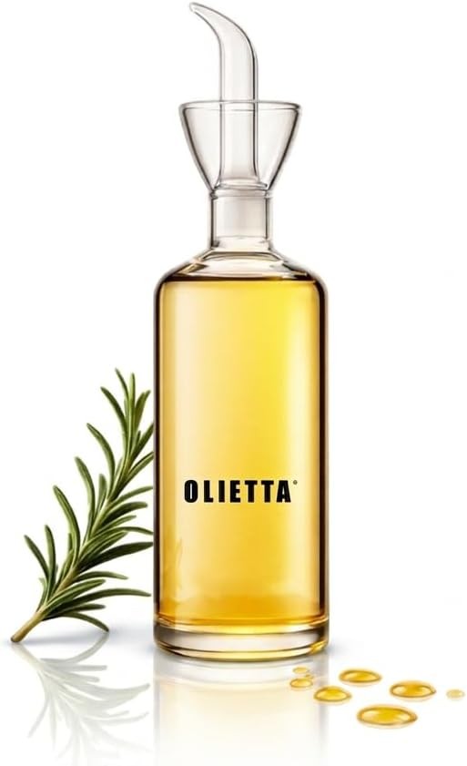 Olietta Oil Dispenser Borosilicate Glass Olive Oil Bottle - 250ml Non Drip Disp