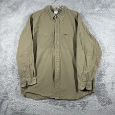 Carhartt Heavyweight Canvas Work Shirt Moss Green Size XL