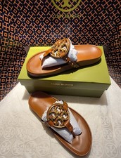 TORY BURCH MILLER CLOUD SANDALS;BOURBON/VINTAGE PLAQUE ;SZ 7.5;39957;NIB;RET 328