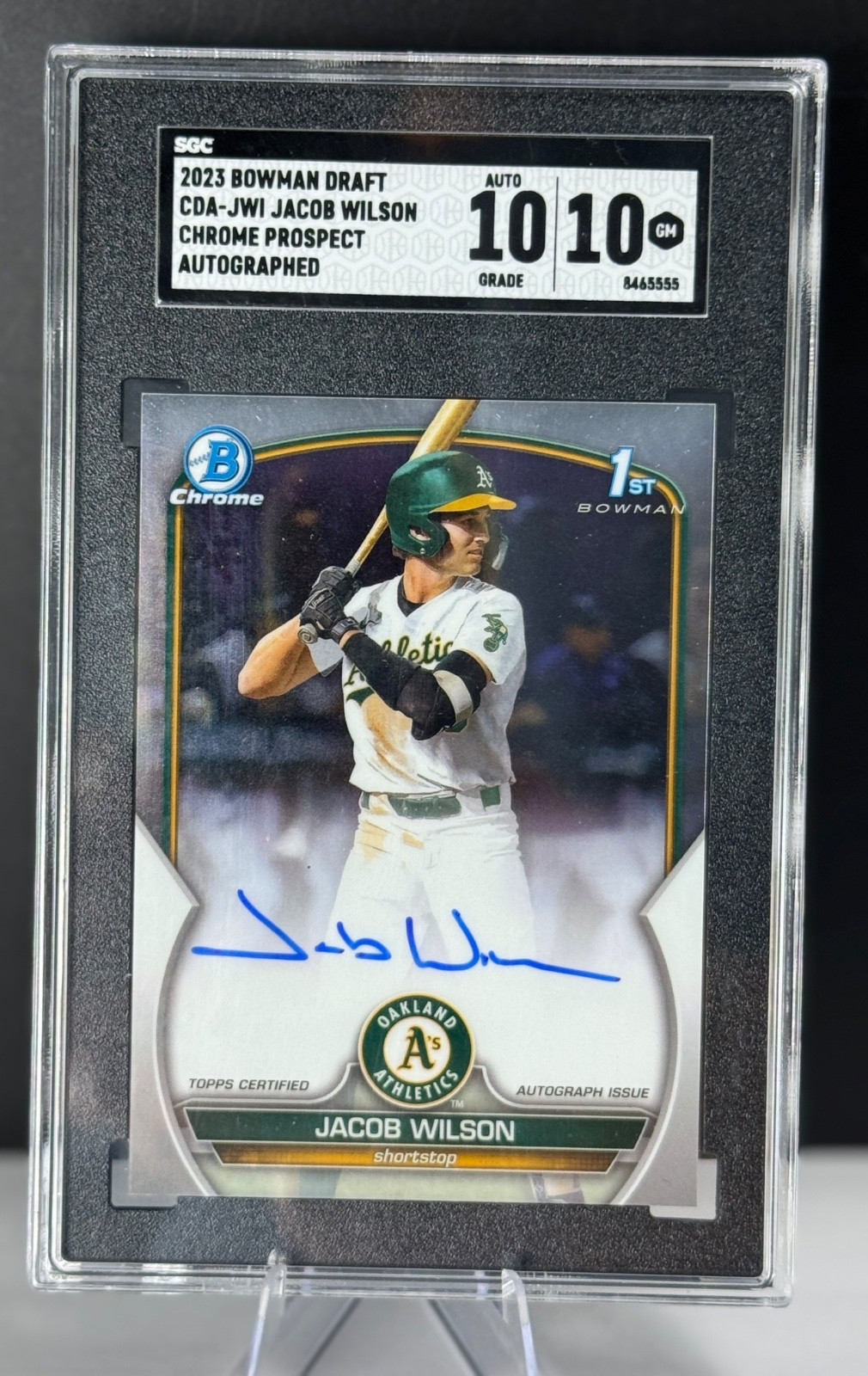 Topps 2023 Bowman Draft Chrome Prospect Auto CDA-JWI Jacob Wilson SGC 10/10 1st