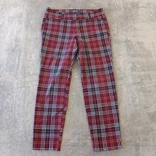 Old Navy Pixie Pants Womens Size 6 Purple Plaid Cropped Pockets 28x25