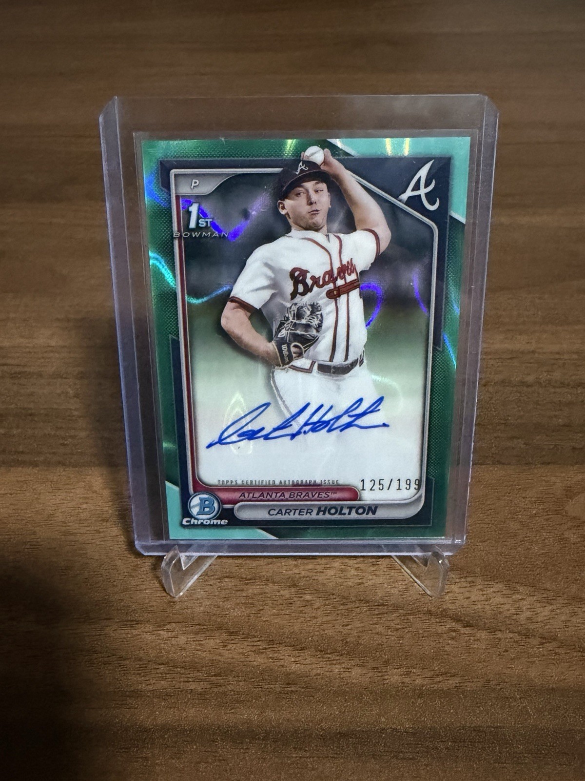 2024 Bowman Draft Chrome - Carter Holton 1st Auto Aqua Lava Refractor /199